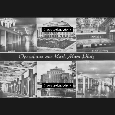 Ansichtskarten DDR, Stadt Karl-Marx-Stadt 1971, Messestadt Leipzig, Opernhaus am Karl-Marx-Platz, Dick-Foto-Verlag, Erlbach. Digitales Bildmaterial von Ansichtskarten... Sammlung