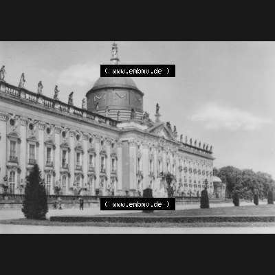 Ansichtskarte Planet-Verlag Berlin Sammlung der DDR in s/w - Schwarzweiß der 1970er Jahre, 1973, Potsdam Sanssouci, Neues Palais. Digitales Bildmaterial von Ansichtskarten... Sammlung