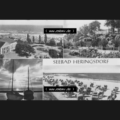 Alte Ansichtskarte DDR Bezirk Rostock, Kreis Wolgast, Seebad Heringsdorf 1974, Blick auf den Kurpark - Badestrand, Planet-Verlag Berlin. Digitales Bildmaterial von Ansichtskarten... Sammlung