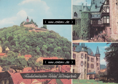 Heldge-Farbfotoverlag Köthen/Anhalt, 3-Bild Mehrbildkarten der DDR Bezirke der 1960er Jahre, 1967, Lithografie Feudalmuseum Schloss... Sammlung