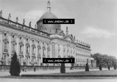 Planet-Verlag Berlin, s/w - Schwarzweiß der 1970er Jahre, 1973, Potsdam Sanssouci, Neues Palais Sammlung