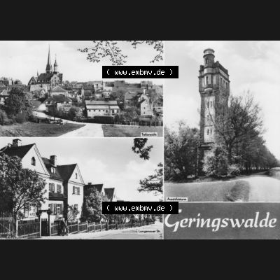 Ansichtskarte Erhard Neubert KG - Karl-Marx-Stadt DDR gemischte Ansichtskarten Sammlung mit 3-Bildkarten der DDR Bezirke 1960er Jahre, 1969, Geringswalde mit Teilansicht, Aussichtsturm,... Sammlung