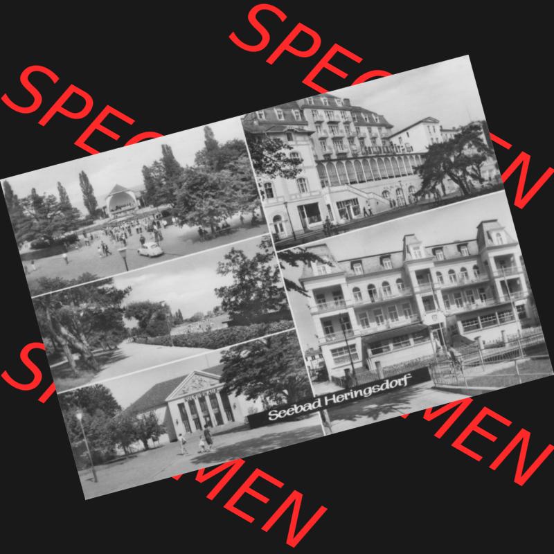Alte Ansichtskarte DDR Bezirk Rostock, Kreis Wolgast, Seebad Heringsdorf 1974, FDGB-Heime und Kurpark, Planet-Verlag Berlin. Digitales Bildmaterial von Ansichtskarten aus... Sammlung