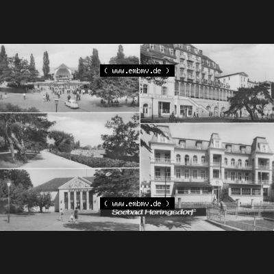 Alte Ansichtskarte DDR Bezirk Rostock, Kreis Wolgast, Seebad Heringsdorf 1974, FDGB-Heime und Kurpark, Planet-Verlag Berlin. Digitales Bildmaterial von Ansichtskarten aus... Sammlung