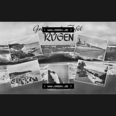 Ansichtskarte Heldge-Verlag Köthen/Anhalt DDR Bezirk Rostock 1960er Jahre, 1966, Schwarzweiß-Foto, Gruß von der Insel Rügen. Gemischte Sammlung Bezirk... Sammlung