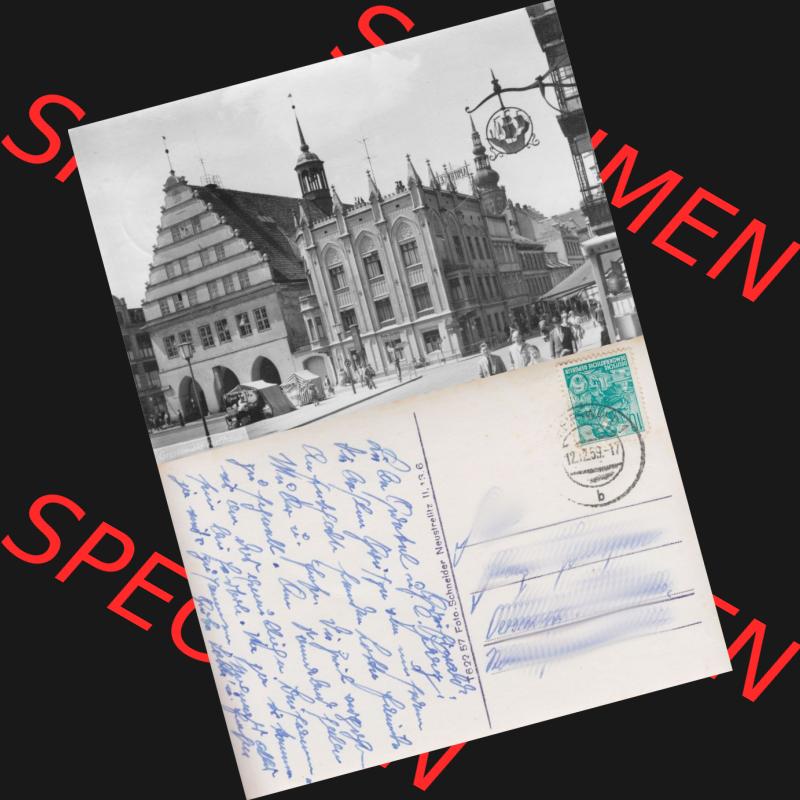 Ansichtskarte mit Ansicht der Stadt Greifswald 1959, Foto Schneider Neustrelitz. Digitales Bildmaterial von Ansichtskarten aus der DDR, der Deutschen Demokratischen Republik, Stadt... Sammlung