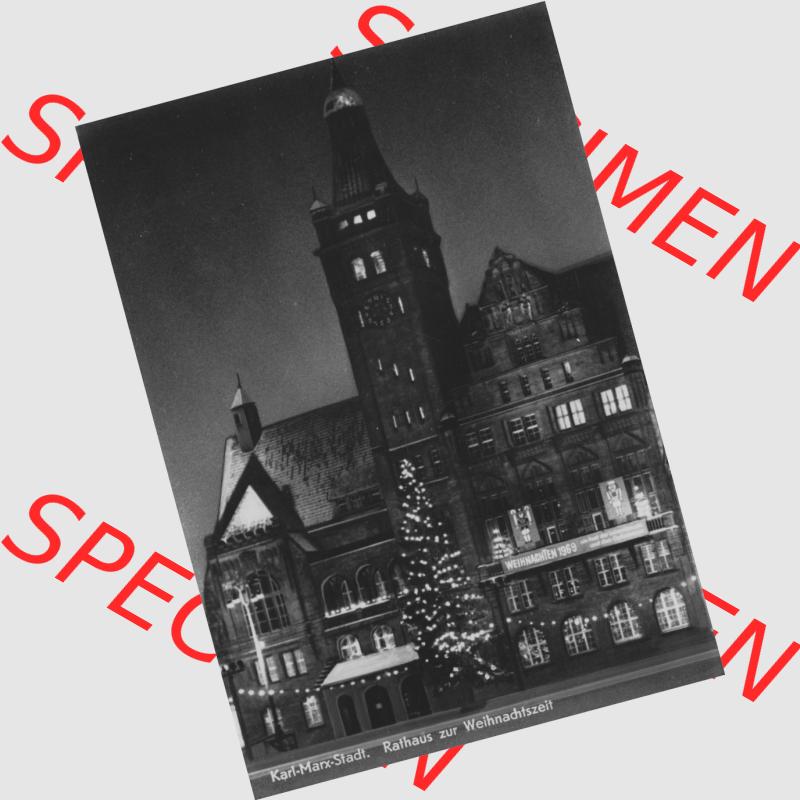 Ansichtskarten DDR, Stadt Karl-Marx-Stadt 1969, Rathaus zur Weihnachtszeit, Foto und Verlag Lichtbild-Schincke KG, Zeitz. Digitales Bildmaterial von Ansichtskarten aus der... Sammlung