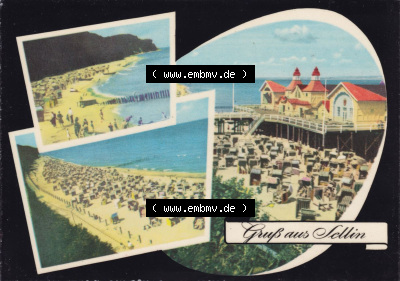 Walter Werner Verlag KG Markkleeberg - Leipzig DDR Bezirk Rostock der 1960er Jahre, 1962, Lithografie, Seebad Sellin, Strand,... Sammlung
