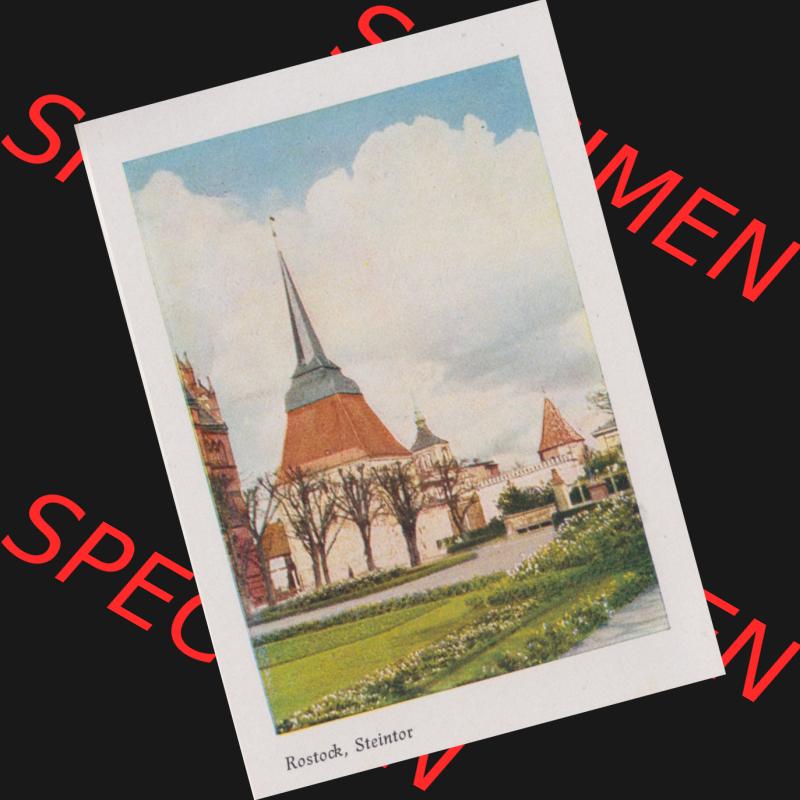 Lithographien Fotos, Heldge-Verlag Köthen/Anhalt Deutschland im farbigen Bild - 50 Heldge-farb-fotos Rostock, Steintor. Sammlung von 50 Heldge-farb-fotos des Heldge-Verlages... Sammlung