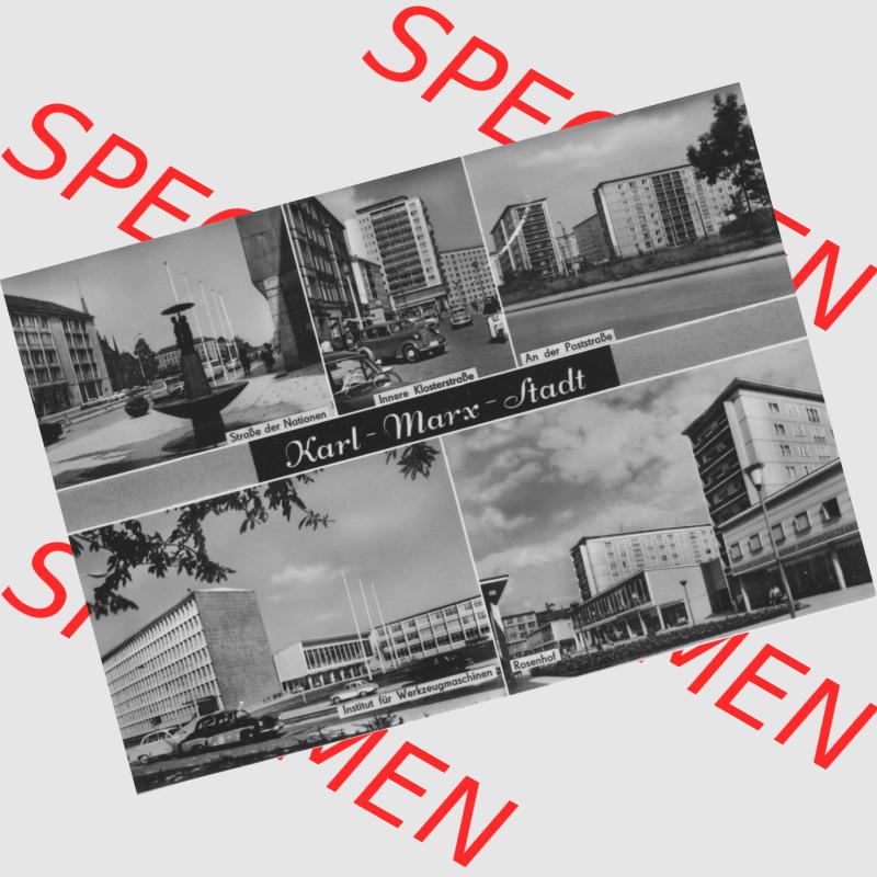 Ansichtskarten DDR, Stadt Karl-Marx-Stadt 1969, Stadt-Ansichten, Verlag Erhard Neubert KG, Karl-Marx-Stadt. Digitales Bildmaterial von Ansichtskarten aus der DDR, der... Sammlung