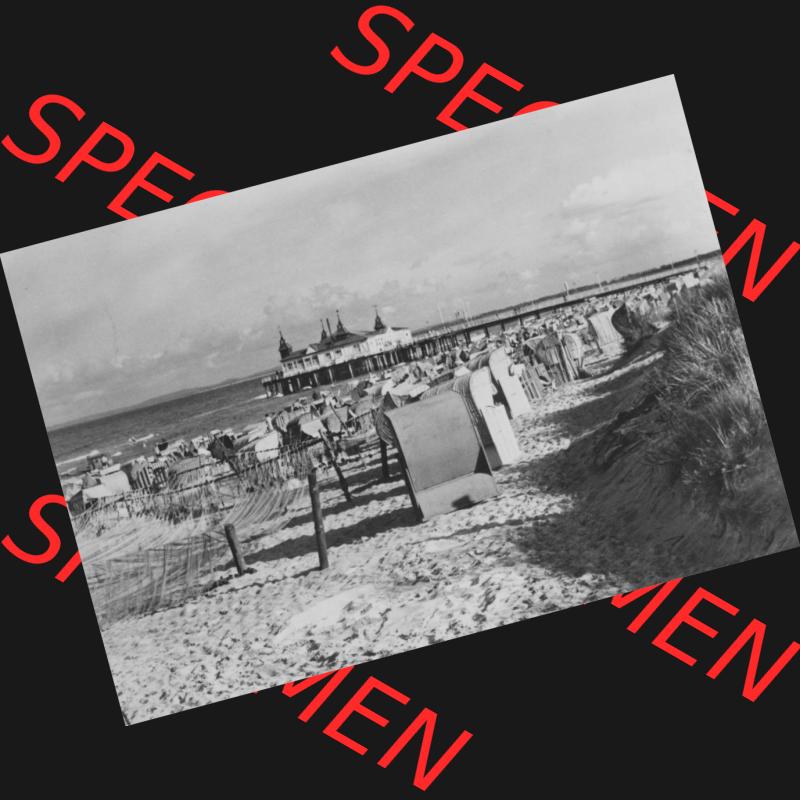 Alte Ansichtskarte der DDR Ahlbeck auf Usedom 1966, Strand, Blick zur Seebrücke. Digitales Bildmaterial von Ansichtskarten aus der DDR, der Deutschen Demokratischen Republik,... Sammlung