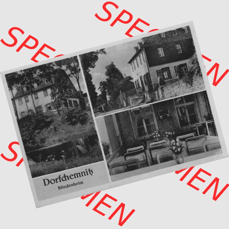 Ansichtskarte Erhard Neubert KG - Karl-Marx-Stadt DDR gemischte Ansichtskarten Sammlung mit 3-Bildkarten der DDR Bezirke 19xx, Dorfchemnitz mit Blindenheim. Digitales Bildmaterial von Ansichtskarten... Sammlung