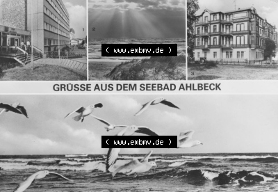 Ansichtskarte der DDR Ahlbeck auf Usedom 1983, FDGB-Erholungsheim Max Kreuziger, An der Ostsee, Kurt Bürger, zum herunterladen... Sammlung
