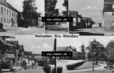 Erhard Neubert KG - Karl-Marx-Stadt, 5-Bildkarten der DDR 1960er Jahre, 1963, Steinpleis Kreis Werdau, Gasthof zum Römer, Ernst-Thälmann-Platz,... Sammlung