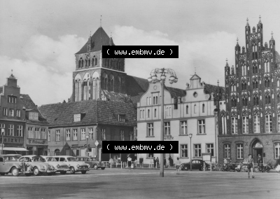 Ansicht der Stadt Greifswald 1966, Einbildkarte Platz der Freundschaft, zum herunterladen freigegeben Sammlung