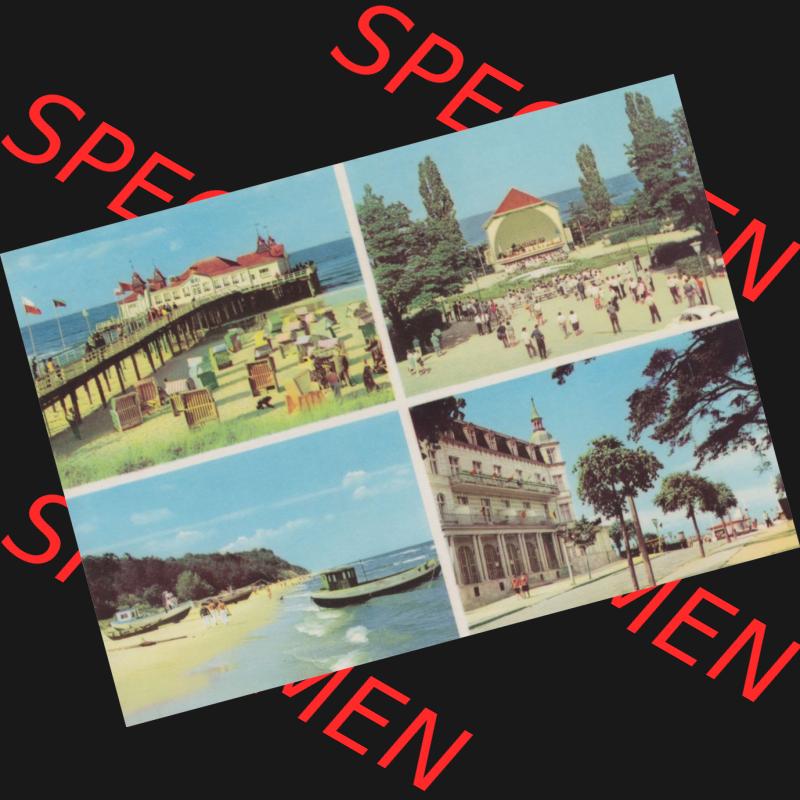 Ansichtskarte Walter Werner Verlag KG Markkleeberg - Leipzig DDR Bezirk Rostock der 1960er Jahre, 1967, Lithografie Grüße von der Insel Usedom, Grußkarte, Ahlbeck,... Sammlung