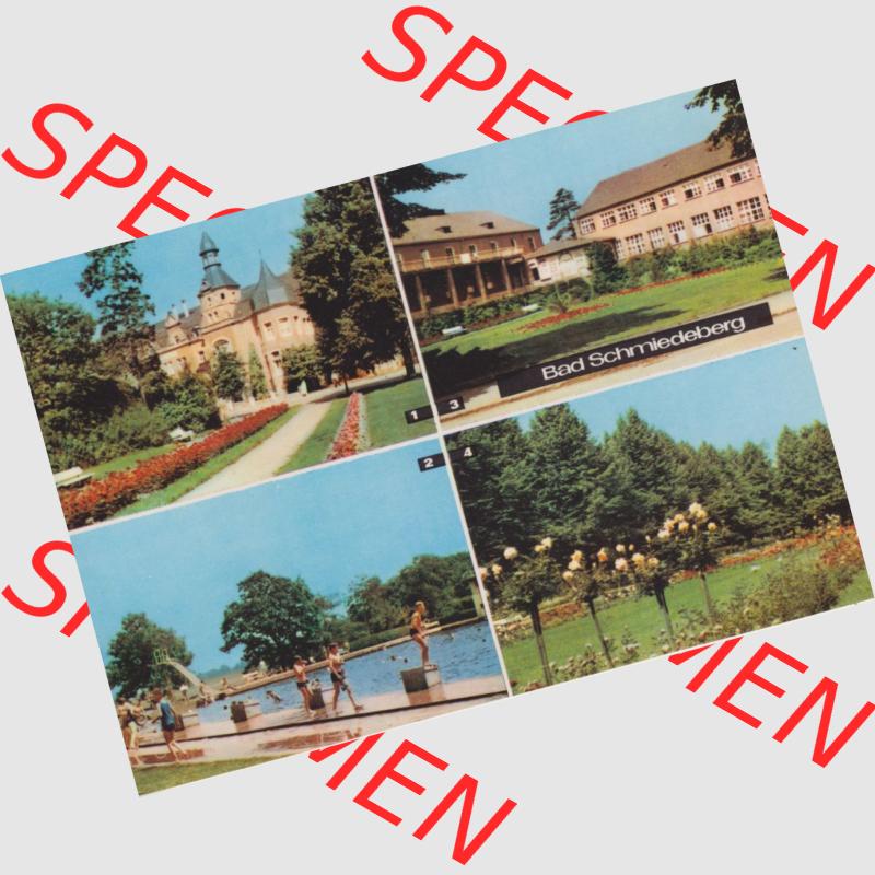 Ansichtskarte Heldge-Farbfotoverlag Köthen/Anhalt DDR gemischte Ansichtskarten Sammlung mit 4-Bild Mehrbildkarten der DDR Bezirke der 1960er Jahre, 1969, Anderes Design Bad Schmiedeberg... Sammlung