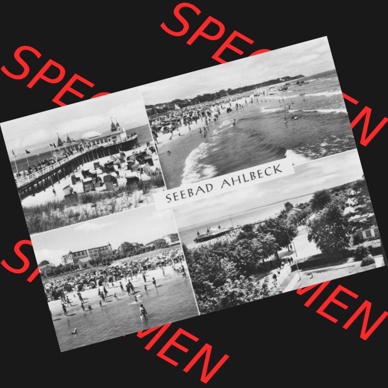 Alte Ansichtskarte der DDR Ahlbeck auf Usedom 1979, Sebrücke mit HO-Gaststätte, Blick nach Seebad Heringsdorf. Digitales Bildmaterial von Ansichtskarten aus der DDR,... Sammlung