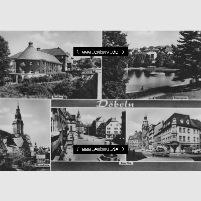 Ansichtskarte Erhard Neubert KG - Karl-Marx-Stadt DDR gemischte Ansichtskarten Sammlung mit 5-Bildkarten der DDR 1960er Jahre, 1968, Stadt Döbeln mit Stadthof, Bürgergarten,... Sammlung