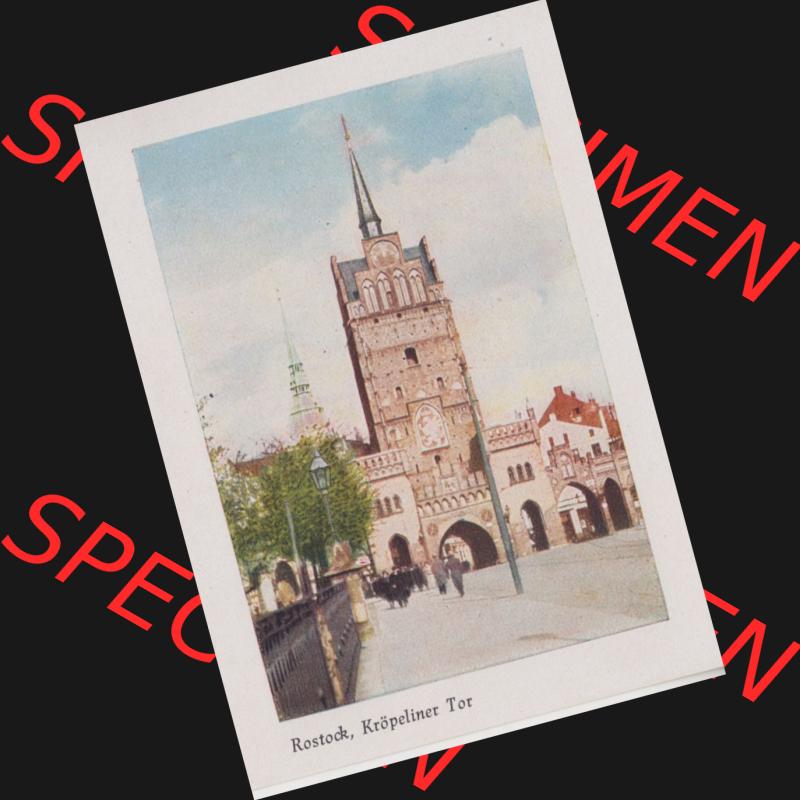 Lithographien Fotos, Heldge-Verlag Köthen/Anhalt Deutschland im farbigen Bild - 50 Heldge-farb-fotos Rostock, Kröpeliner Tor. Sammlung von 50 Heldge-farb-fotos des Heldge-Verlages... Sammlung