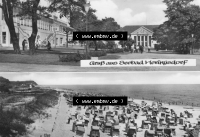 Seebad Heringsdorf 1978, Grußkarte, Zwei-Bildkarte, Gruß aus Seebad Heringsdorf, Planet-Verlag Berlin, zum herunterladen freigegeben Sammlung
