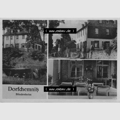 Ansichtskarte Erhard Neubert KG - Karl-Marx-Stadt DDR gemischte Ansichtskarten Sammlung mit 3-Bildkarten der DDR Bezirke 19xx, Dorfchemnitz mit Blindenheim. Digitales Bildmaterial von Ansichtskarten... Sammlung