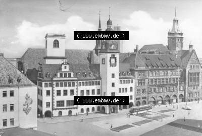 Ansichtskarte Foto-Ansicht DDR, Stadt Karl-Marx-Stadt 1985, Einbildkarte Rathaus von Karl-Marx-Stadt, zum herunterladen freigegeben Sammlung