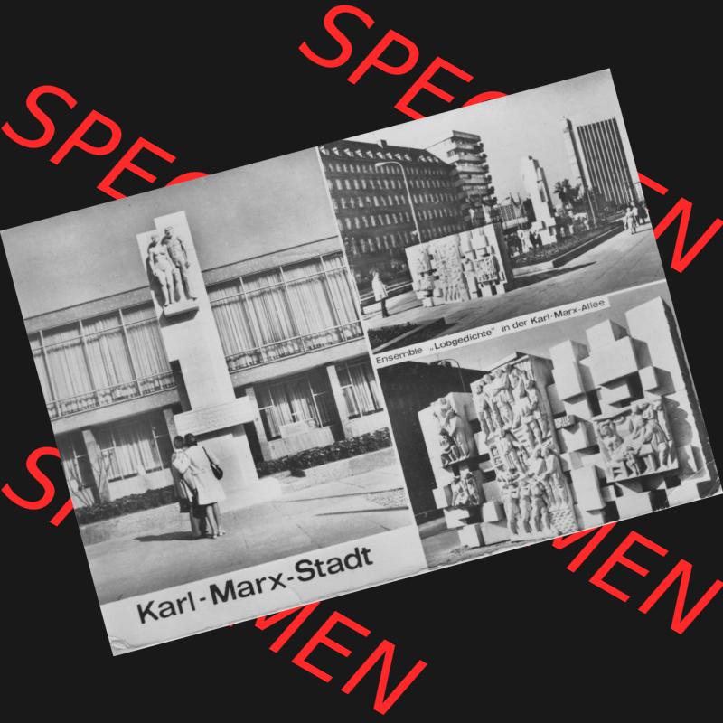 Ansichtskarte Foto-Ansicht DDR, Stadt Karl-Marx-Stadt 1974, Ensemble Lobgedichte in der Karl-Marx-Allee. Digitales Bildmaterial von Ansichtskarten aus der DDR, der Deutschen Demokratischen... Sammlung