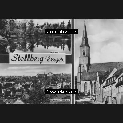 Ansichtskarte Erhard Neubert KG - Karl-Marx-Stadt DDR gemischte Ansichtskarten Sammlung mit 3-Bildkarten der DDR Bezirke 1960er Jahre, 1969, Stollberg im Erzgebirge mit Walkteich, Kirche... Sammlung