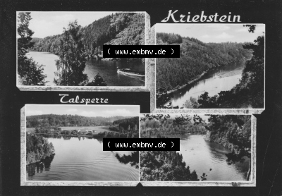 1965, Kriebstein Talsperre, auf Vierbildkarte vom Verlag Erhard Neubert KG. Sammlung