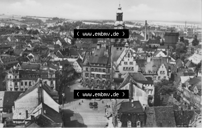1963, Döbeln in Sachsen Blick von der Kirche, auf Einbildkarte, zum herunterladen freigegeben Sammlung