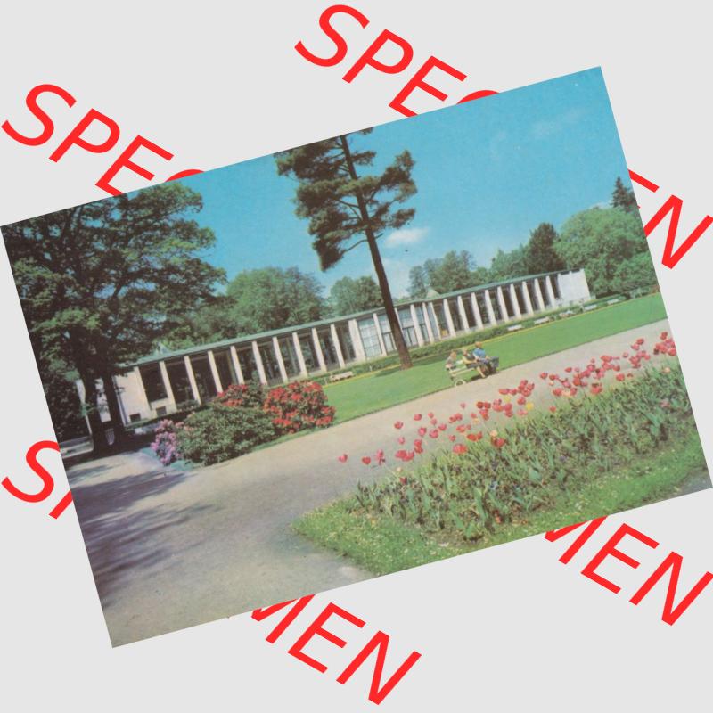 Dick-Foto-Verlag Erlbach I.V. aus Sammlung Staatsbad Bad Elster, Wandelhalle. Das Digital JPG-Bild der Ansichtskarte aus Staatsbad Bad Elster in Farbe / Color Lithografien... Sammlung