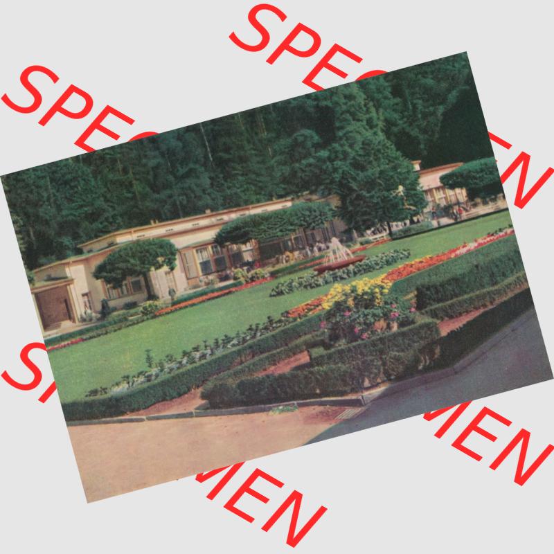 Dick-Foto-Verlag Erlbach I.V. aus Sammlung Staatsbad Bad Elster, HO-Badecafe am Badeplatz. Das Digital JPG-Bild der Ansichtskarte aus Staatsbad Bad Elster in Farbe / Color... Sammlung