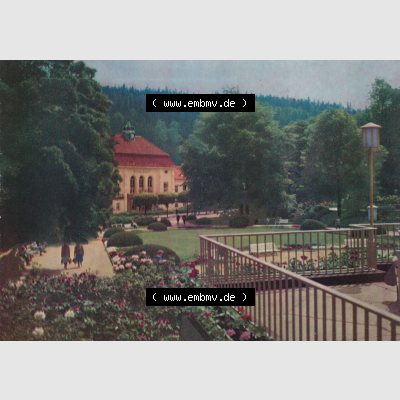 Dick-Foto-Verlag Erlbach I.V. aus Sammlung Staatsbad Bad Elster, Badehaus. Das Digital JPG-Bild der Ansichtskarte aus Staatsbad Bad Elster in Farbe / Color Lithografien im... Sammlung