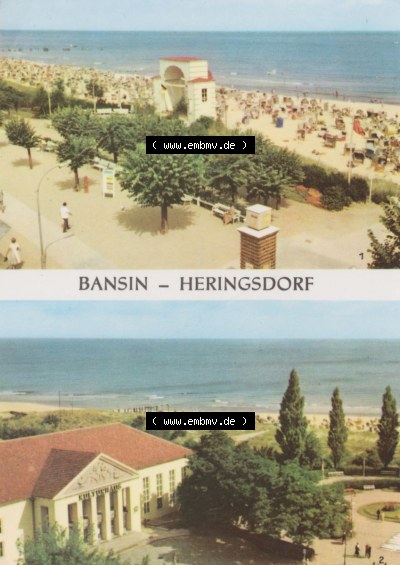 Ansichtskarte Verlag Felix Setecki Berlin der DDR, Sammlung Bezirk Rostock 1970, Bansiner Strand und Herigsdorfer Kulturhaus,... Sammlung