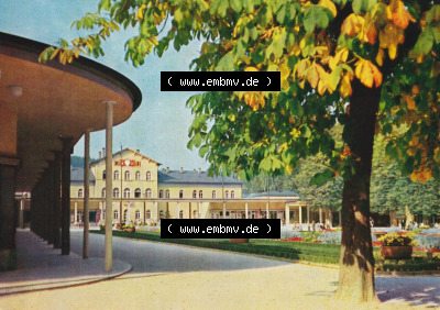 Dick-Foto-Verlag Erlbach I.V. aus Sammlung Staatsbad Bad Elster, Kolonnaden mit Badehaus. Sammlung