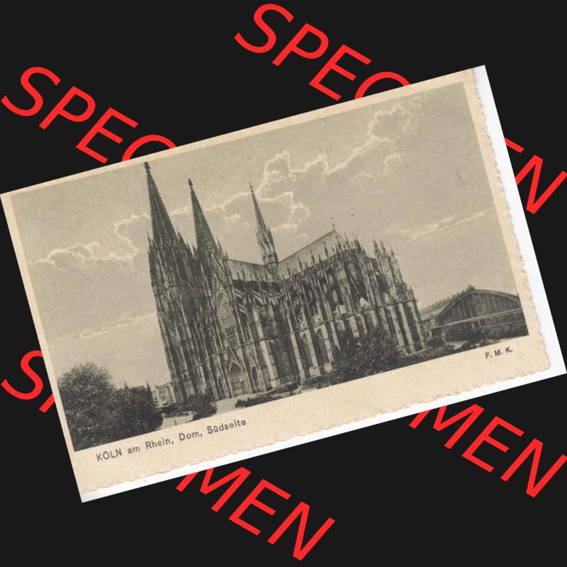 Ansichtskarten aus dem Deutschen Reich, Preußen, Provinz Rheinland, Stadt Köln, Sammlung vor 1945, Kölner Dom, Südseite, Querformat (2) Sammlung