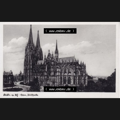Ansichtskarten aus dem Deutschen Reich, Preußen, Provinz Rheinland, Stadt Köln, Sammlung vor 1945, Kölner Dom, Südseite, Querformat (1) Sammlung