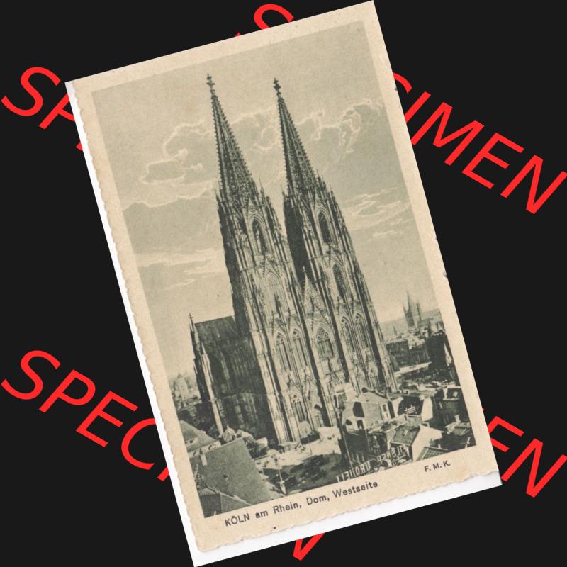 Ansichtskarten aus dem Deutschen Reich, Preußen, Provinz Rheinland, Stadt Köln, Sammlung vor 1945, Köln am Rhein, Dom Westseite, Hochformat (2) Sammlung