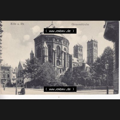 Ansichtskarten aus dem Deutschen Reich, Preußen, Provinz Rheinland, Stadt Köln, Sammlung Köln allgemein vor 1945, Köln a. Rh. Gereonskirche... Sammlung