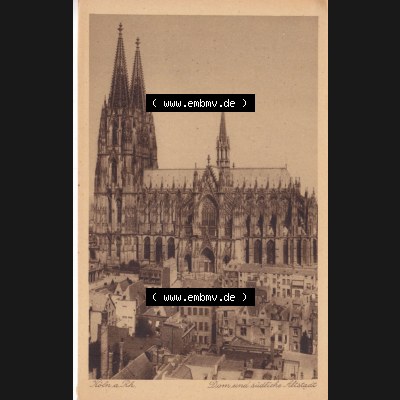 Ansichtskarten aus dem Deutschen Reich, Preußen, Provinz Rheinland, Stadt Köln, Sammlung vor 1945, Köln am Rhein, Dom und südlichre Altstadt,... Sammlung