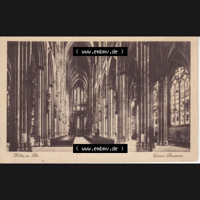 Ansichtskarten aus dem Deutschen Reich, Preußen, Provinz Rheinland, Stadt Köln, Sammlung vor 1945, Kölner Dom Dom, Inneres, Querformat (1) Sammlung