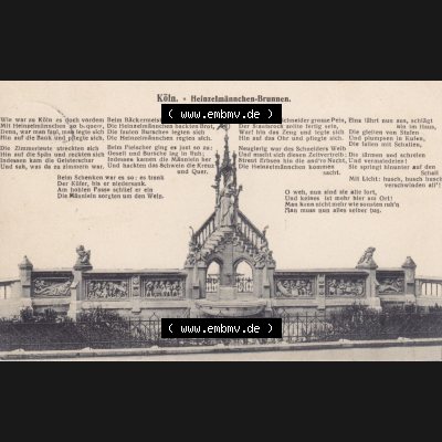 Ansichtskarten aus dem Deutschen Reich, Preußen, Provinz Rheinland, Stadt Köln, Sammlung Köln allgemein vor 1945, 1918, Köln Heitelmännchen-Brunnen,... Sammlung