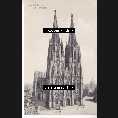 Ansichtskarten aus dem Deutschen Reich, Preußen, Provinz Rheinland, Stadt Köln, Sammlung vor 1945, Köln am Rhein, Dom Westseite, Hochformat (3) Sammlung