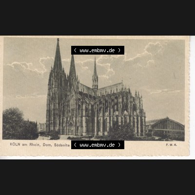 Ansichtskarten aus dem Deutschen Reich, Preußen, Provinz Rheinland, Stadt Köln, Sammlung vor 1945, Kölner Dom, Südseite, Querformat (2) Sammlung