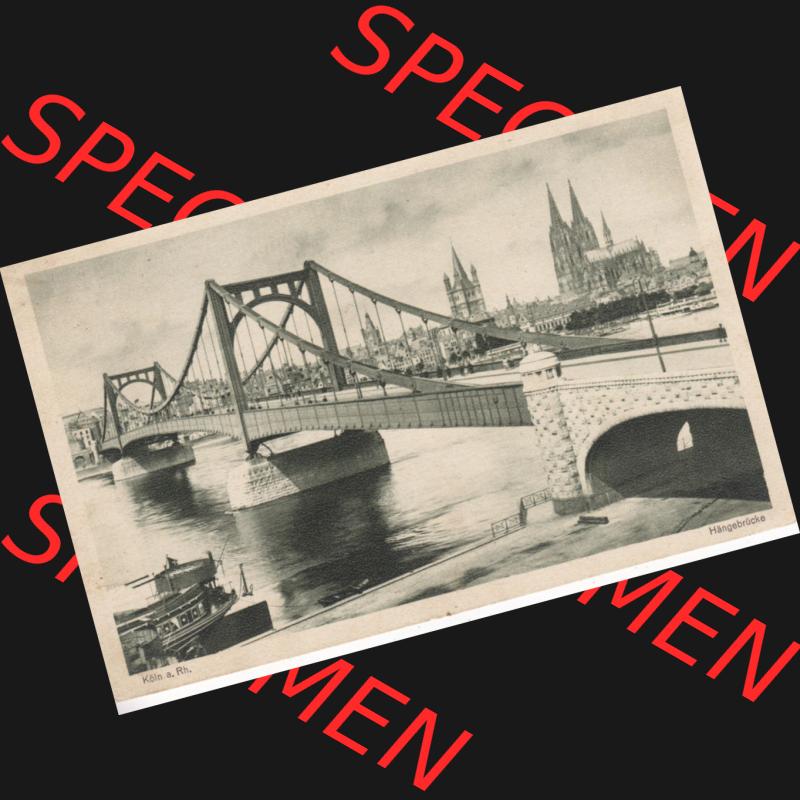 Ansichtskarten aus dem Deutschen Reich, Preußen, Provinz Rheinland, Stadt Köln, Sammlung Köln allgemein vor 1945, 1946, Köln am Rh. Hängebrücke... Sammlung