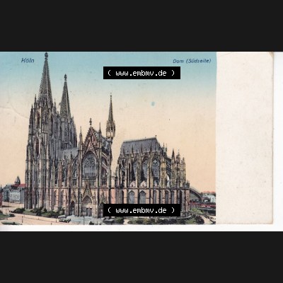 Ansichtskarten aus dem Deutschen Reich, Preußen, Provinz Rheinland, Stadt Köln, Sammlung vor 1945, Köln, Dom, Südseite, Querformat (2) Sammlung