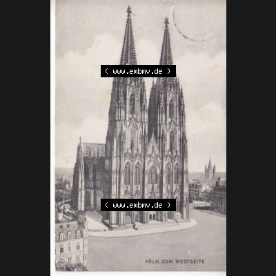 Ansichtskarten aus dem Deutschen Reich, Preußen, Provinz Rheinland, Stadt Köln, Sammlung vor 1945, Köln am Rhein, Dom Westseite, Hochformat (4) Sammlung