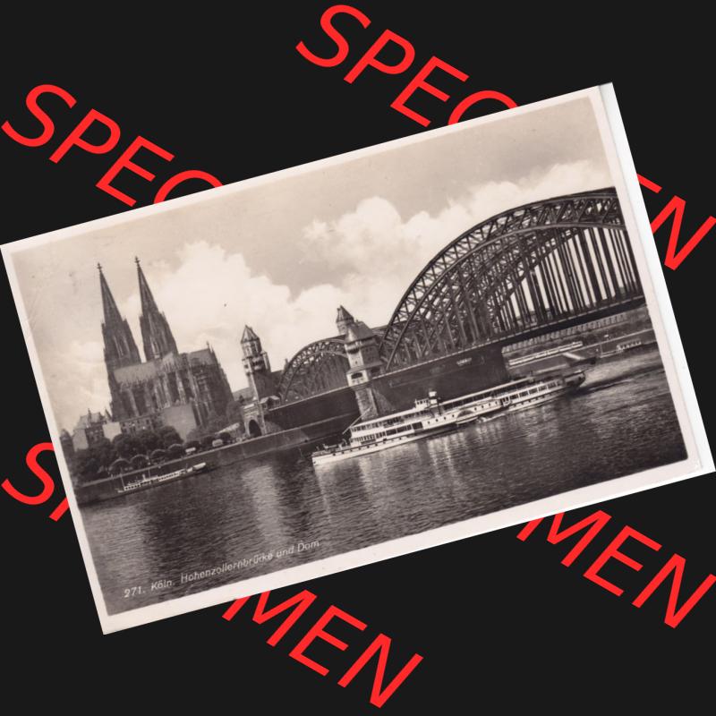 Ansichtskarten aus dem Deutschen Reich, Preußen, Provinz Rheinland, Stadt Köln, Sammlung Köln allgemein vor 1945, Köln, Hohenzollernbrücke... Sammlung