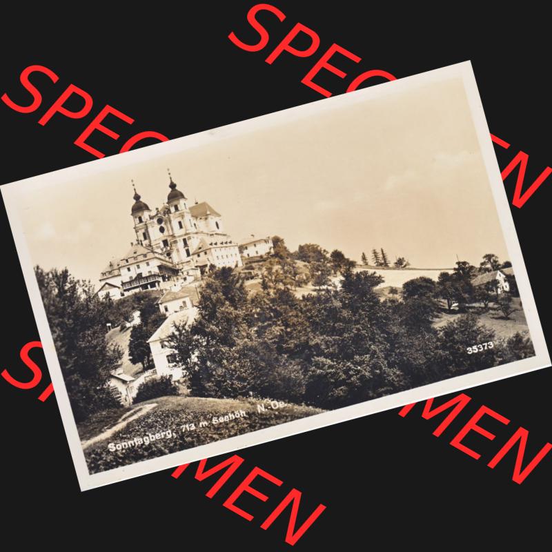 Ansichtskarte Österreich / Austria, Bundesland Niederösterreich: Unsortiert in s/w Schwarzweiß Sonntagberg, Seehöhe, 713m Sammlung